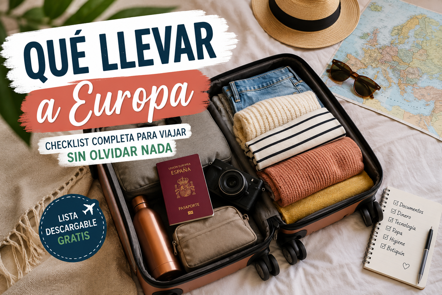 Qué llevar a Europa: checklist completa para viajar sin olvidar nada